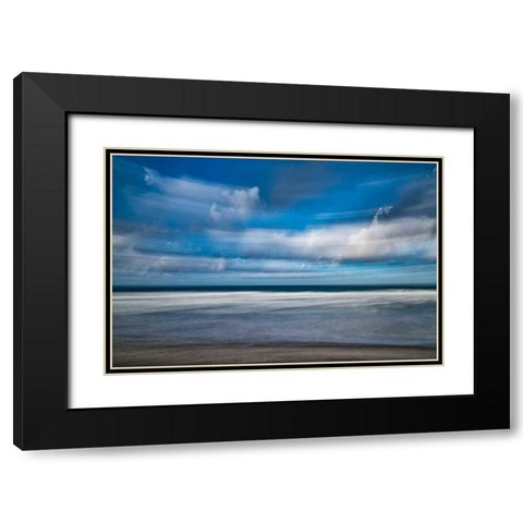 Beach in Motion Black Modern Wood Framed Art Print with Double Matting by Peterson, Lee