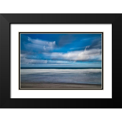 Beach in Motion Black Modern Wood Framed Art Print with Double Matting by Peterson, Lee