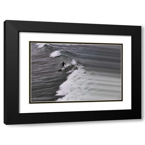 Oceanside Surf I Black Modern Wood Framed Art Print with Double Matting by Peterson, Lee