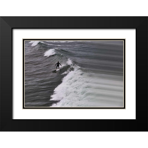 Oceanside Surf I Black Modern Wood Framed Art Print with Double Matting by Peterson, Lee