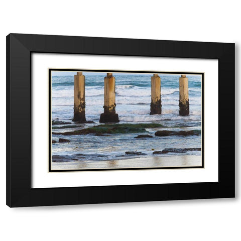 Ocean Beach Pier II Black Modern Wood Framed Art Print with Double Matting by Peterson, Lee