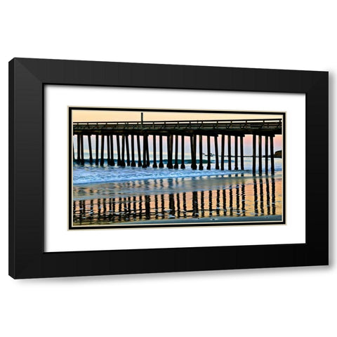 Pier Silhouette II Black Modern Wood Framed Art Print with Double Matting by Peterson, Lee