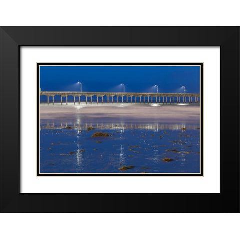 Evening Pier I Black Modern Wood Framed Art Print with Double Matting by Peterson, Lee