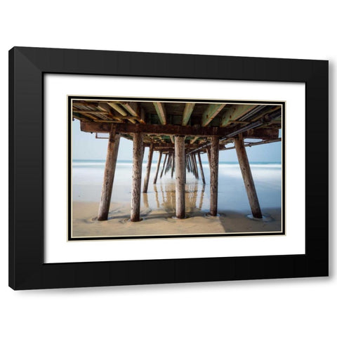Imperial Beach Pier Black Modern Wood Framed Art Print with Double Matting by Peterson, Lee