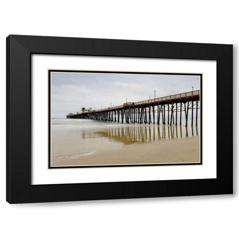 Oceanside Pier Black Modern Wood Framed Art Print with Double Matting by Peterson, Lee