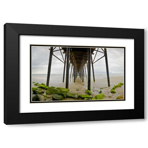 Under Oceanside Pier Black Modern Wood Framed Art Print with Double Matting by Peterson, Lee