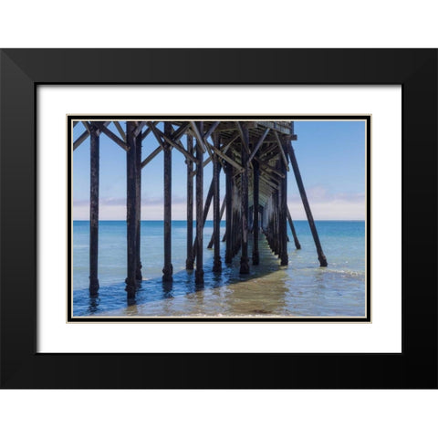 San Simeon Pier III Black Modern Wood Framed Art Print with Double Matting by Peterson, Lee