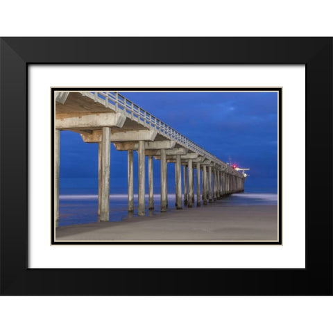 Scripps Pier II Black Modern Wood Framed Art Print with Double Matting by Peterson, Lee