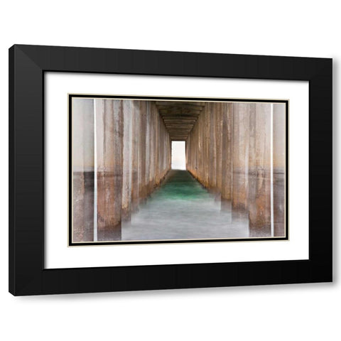 Under Scripps Pier II Black Modern Wood Framed Art Print with Double Matting by Peterson, Lee