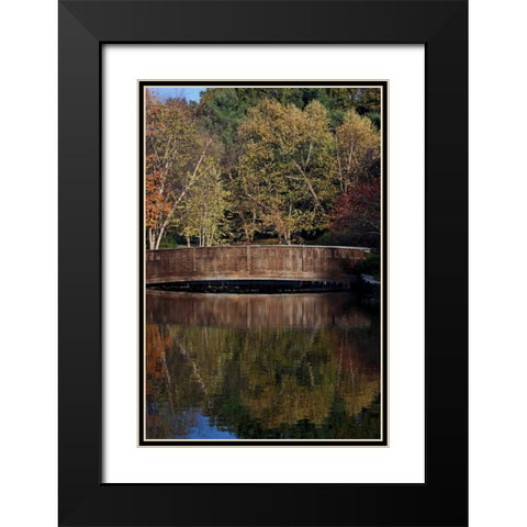 Bridge in Fall I Black Modern Wood Framed Art Print with Double Matting by Putman, Tammy