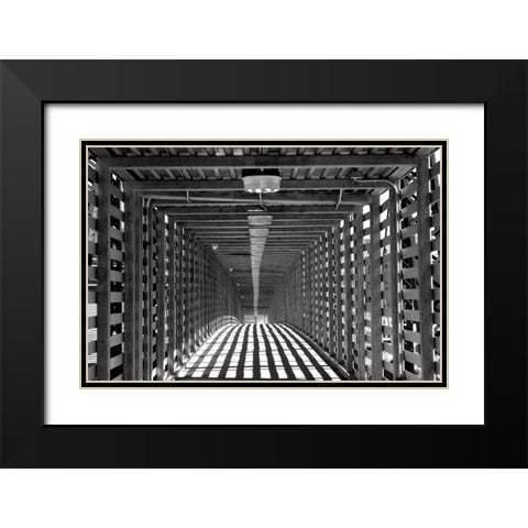 Freight Bridge II Black Modern Wood Framed Art Print with Double Matting by Putman, Tammy