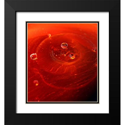 Red Drink Drop I Black Modern Wood Framed Art Print with Double Matting by Putman, Tammy