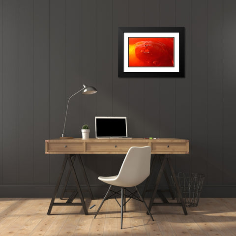 Red Drink Drop III Black Modern Wood Framed Art Print with Double Matting by Putman, Tammy