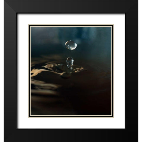 Blue Drop I Black Modern Wood Framed Art Print with Double Matting by Putman, Tammy