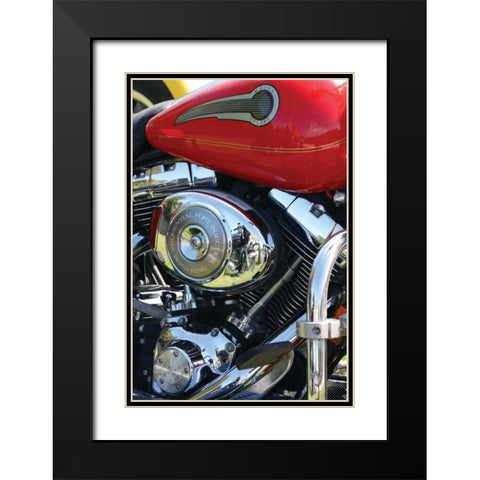 Red Motorcycle Black Modern Wood Framed Art Print with Double Matting by Putman, Tammy