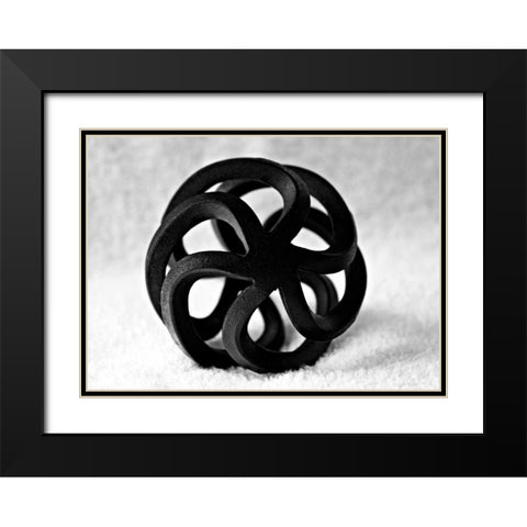 Curls Black Modern Wood Framed Art Print with Double Matting by Putman, Tammy