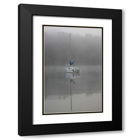 Blue Sail Black Modern Wood Framed Art Print with Double Matting by Putman, Tammy
