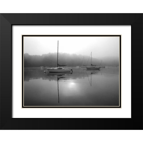 Red Sail Black Modern Wood Framed Art Print with Double Matting by Putman, Tammy