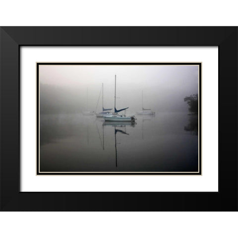 In the Fog Black Modern Wood Framed Art Print with Double Matting by Putman, Tammy