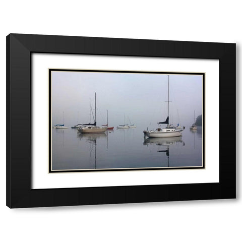 Across the Lake Black Modern Wood Framed Art Print with Double Matting by Putman, Tammy