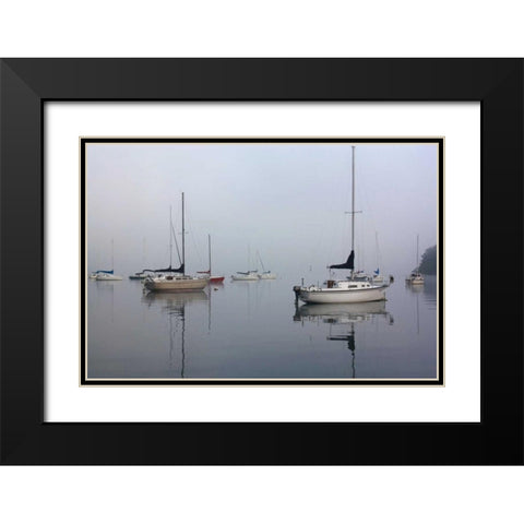 Across the Lake Black Modern Wood Framed Art Print with Double Matting by Putman, Tammy