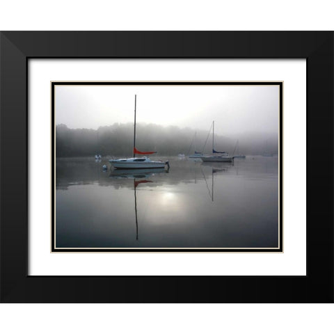 Red Sail Black Modern Wood Framed Art Print with Double Matting by Putman, Tammy