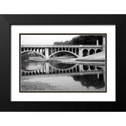 Bridge Reflections II Black Modern Wood Framed Art Print with Double Matting by Putman, Tammy