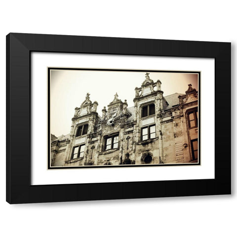 The Clock Black Modern Wood Framed Art Print with Double Matting by Putman, Tammy
