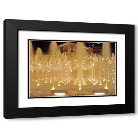 Fountains Black Modern Wood Framed Art Print with Double Matting by Putman, Tammy