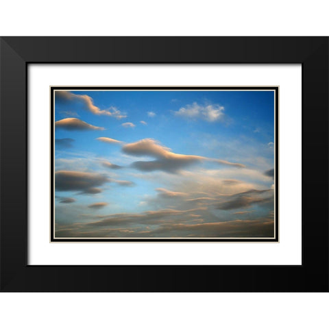 Across the Blue Black Modern Wood Framed Art Print with Double Matting by Putman, Tammy