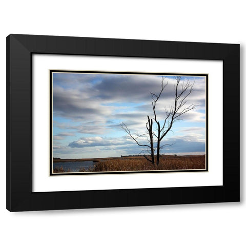 Dakota View Black Modern Wood Framed Art Print with Double Matting by Putman, Tammy