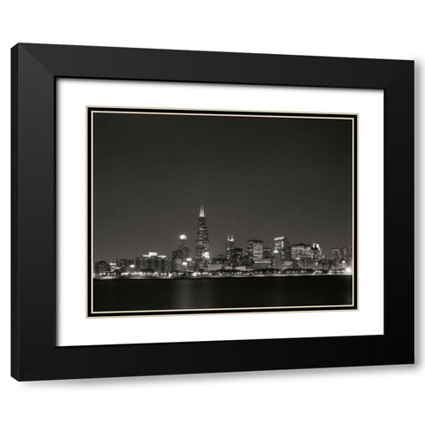 Downtown Chicago I Black Modern Wood Framed Art Print with Double Matting by Stefko, Bob