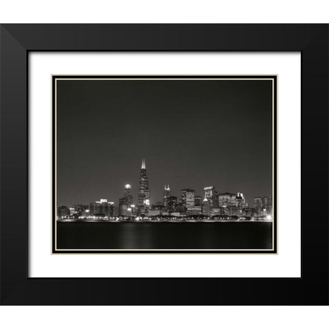 Downtown Chicago I Black Modern Wood Framed Art Print with Double Matting by Stefko, Bob
