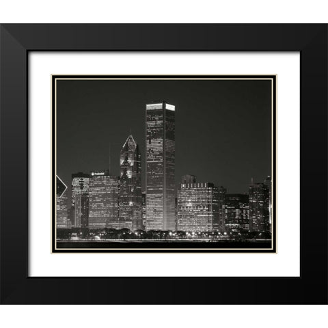 Downtown Chicago II Black Modern Wood Framed Art Print with Double Matting by Stefko, Bob