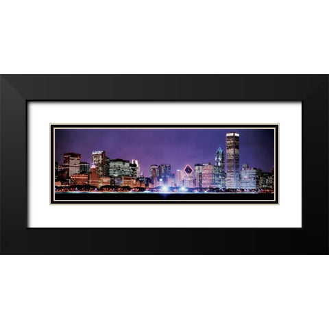 Chicago Skyline I Black Modern Wood Framed Art Print with Double Matting by Stefko, Bob