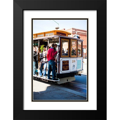 Riding the Trolley I Black Modern Wood Framed Art Print with Double Matting by Stefko, Bob