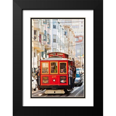 Riding the Trolley II Black Modern Wood Framed Art Print with Double Matting by Stefko, Bob
