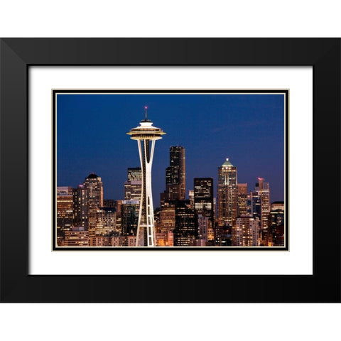 Space Needle I Black Modern Wood Framed Art Print with Double Matting by Stefko, Bob