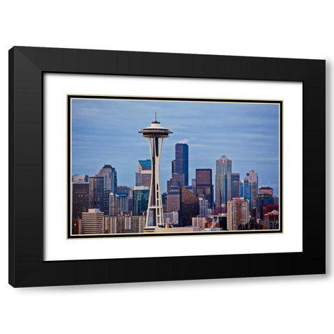 Space Needle II Black Modern Wood Framed Art Print with Double Matting by Stefko, Bob