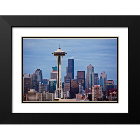 Space Needle II Black Modern Wood Framed Art Print with Double Matting by Stefko, Bob
