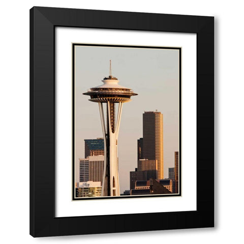 Space Needle III Black Modern Wood Framed Art Print with Double Matting by Stefko, Bob
