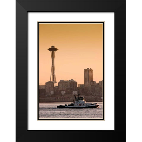 Space Needle IV Black Modern Wood Framed Art Print with Double Matting by Stefko, Bob