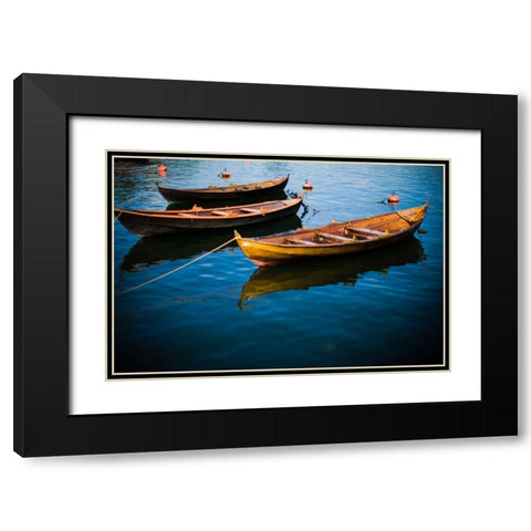 Fishing Boats I Black Modern Wood Framed Art Print with Double Matting by Stefko, Bob
