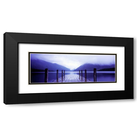 Serene Dock I Black Modern Wood Framed Art Print with Double Matting by Stefko, Bob