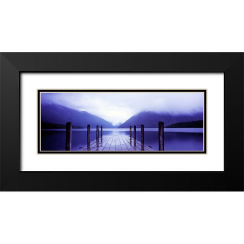 Serene Dock I Black Modern Wood Framed Art Print with Double Matting by Stefko, Bob