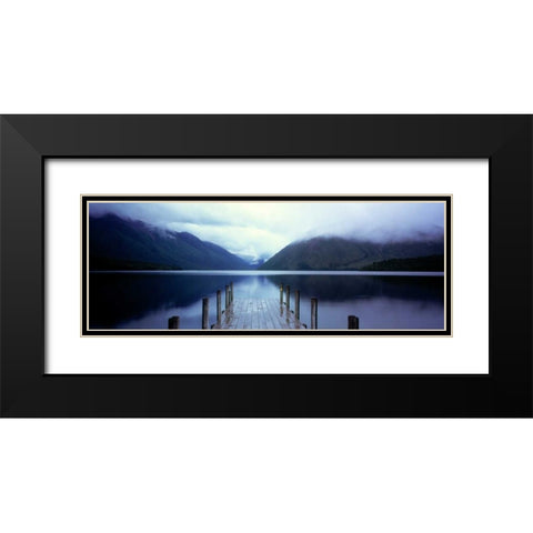 Serene Dock II Black Modern Wood Framed Art Print with Double Matting by Stefko, Bob