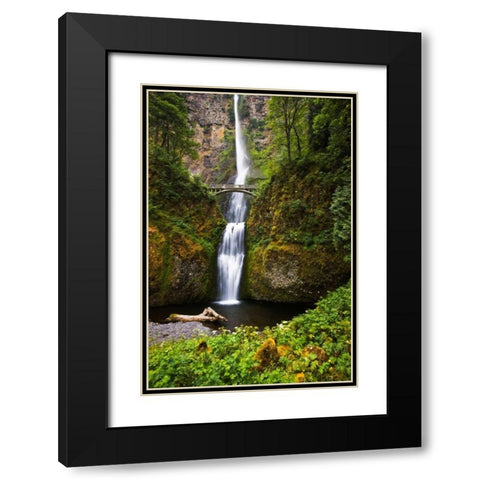 Multnomah Falls II Black Modern Wood Framed Art Print with Double Matting by Stefko, Bob