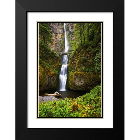 Multnomah Falls II Black Modern Wood Framed Art Print with Double Matting by Stefko, Bob