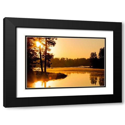 Winchester Lake II Black Modern Wood Framed Art Print with Double Matting by Stefko, Bob