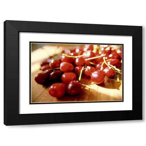 Cherries I Black Modern Wood Framed Art Print with Double Matting by Stefko, Bob